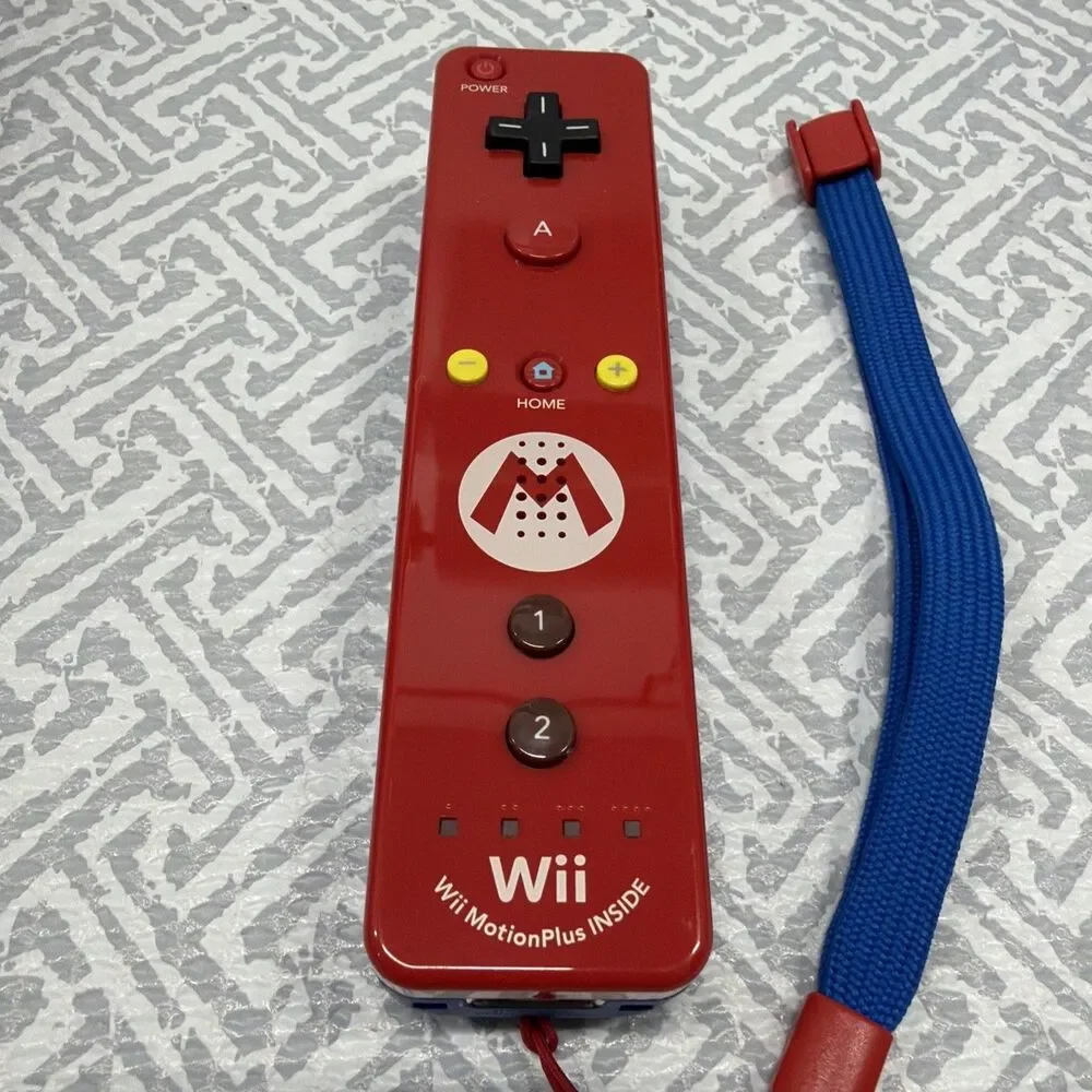Official Wii Remote MARIO Red Nintendo Wi U OEM Controller EUC Tested & Working